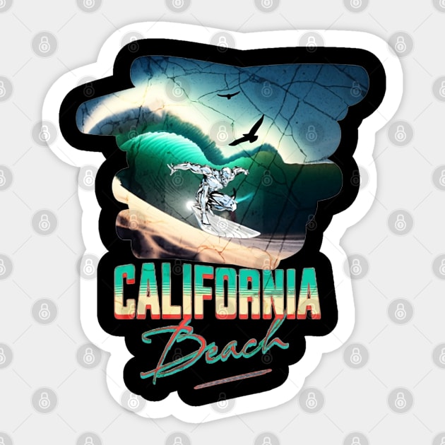 Riding Therapy, Hello Summer California Beach Vintage Funny Surf Riding Rader Surfer Rally Racing Surfing Lover Gifts Sticker by Customo